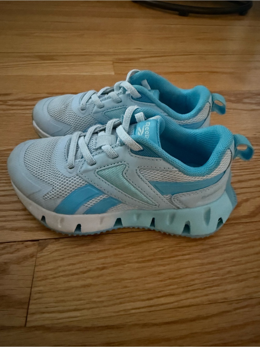 Reebok Kids Light Aqua and White Athletic Sneakers